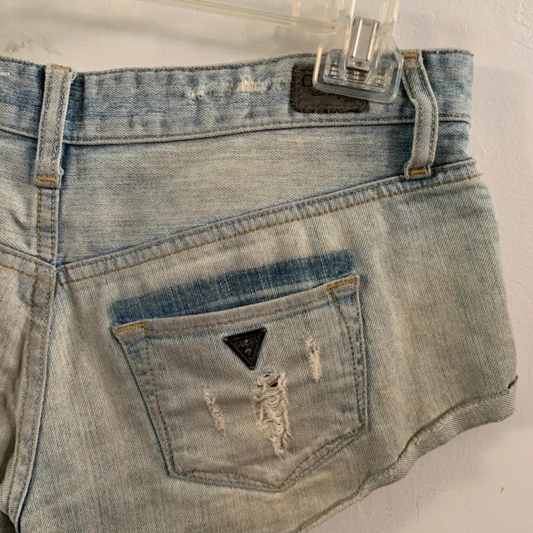 distressed denim jean cutoff shorts - Image 8