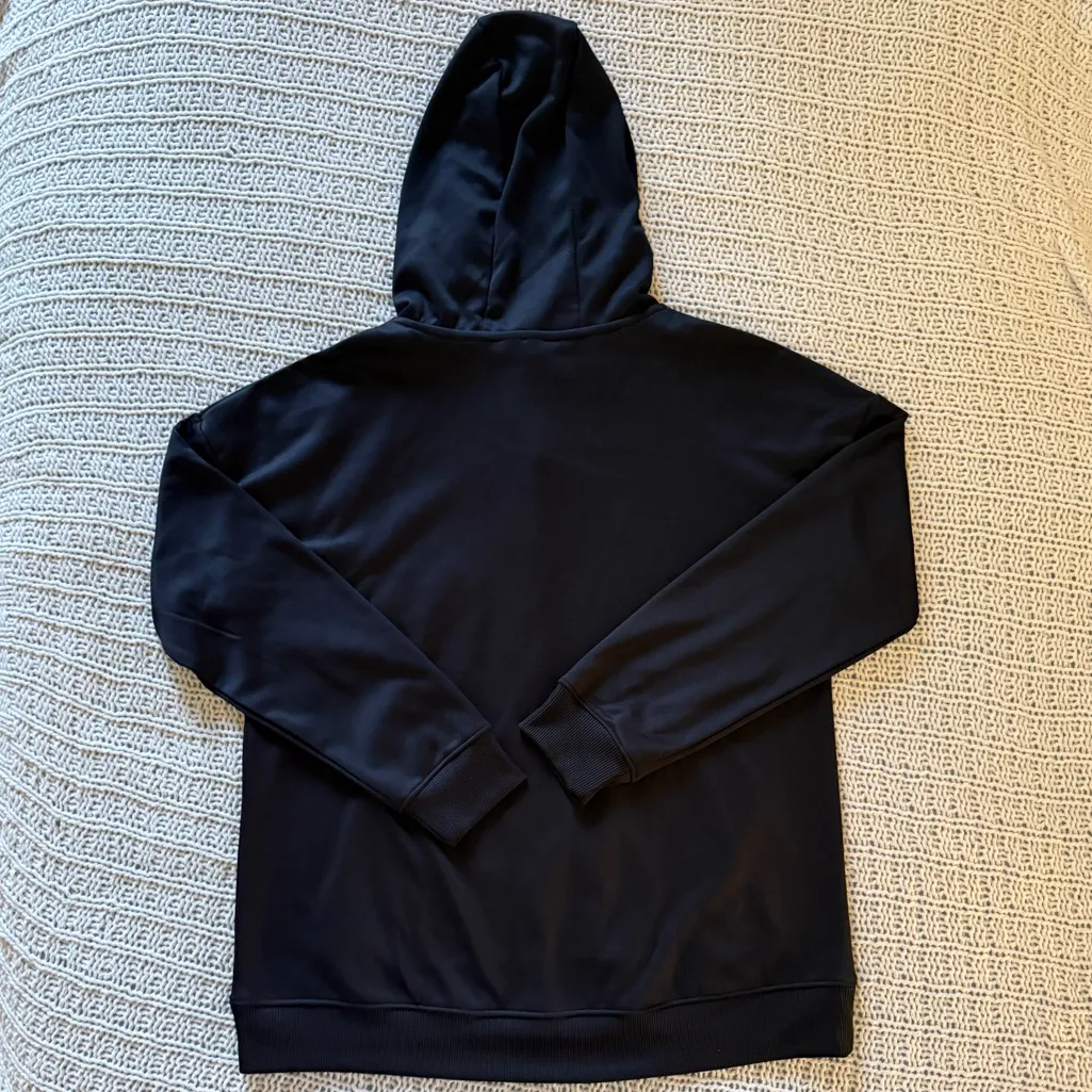 Mondetta Women’s Athletic Workout Gym Soft Zip Up Hood Black Jacket Hoodie Large - Image 2