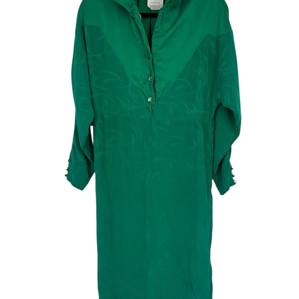 Francesca of Damon for Starlington Vintage Italian Green silk Button - Image 9