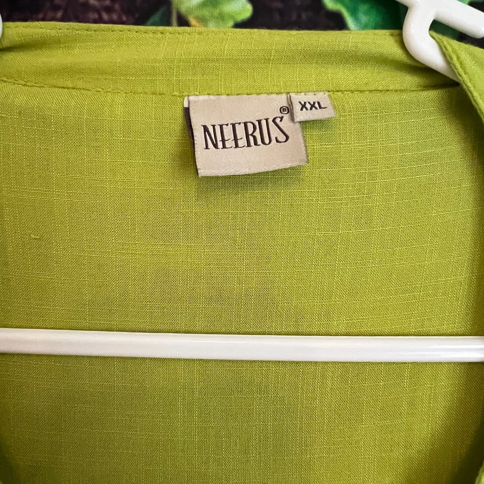 Neerus Green Embroidered A Line Kurta w/ Jacket Maxi Bell Sleeve Womens XXL 2XL - Image 10