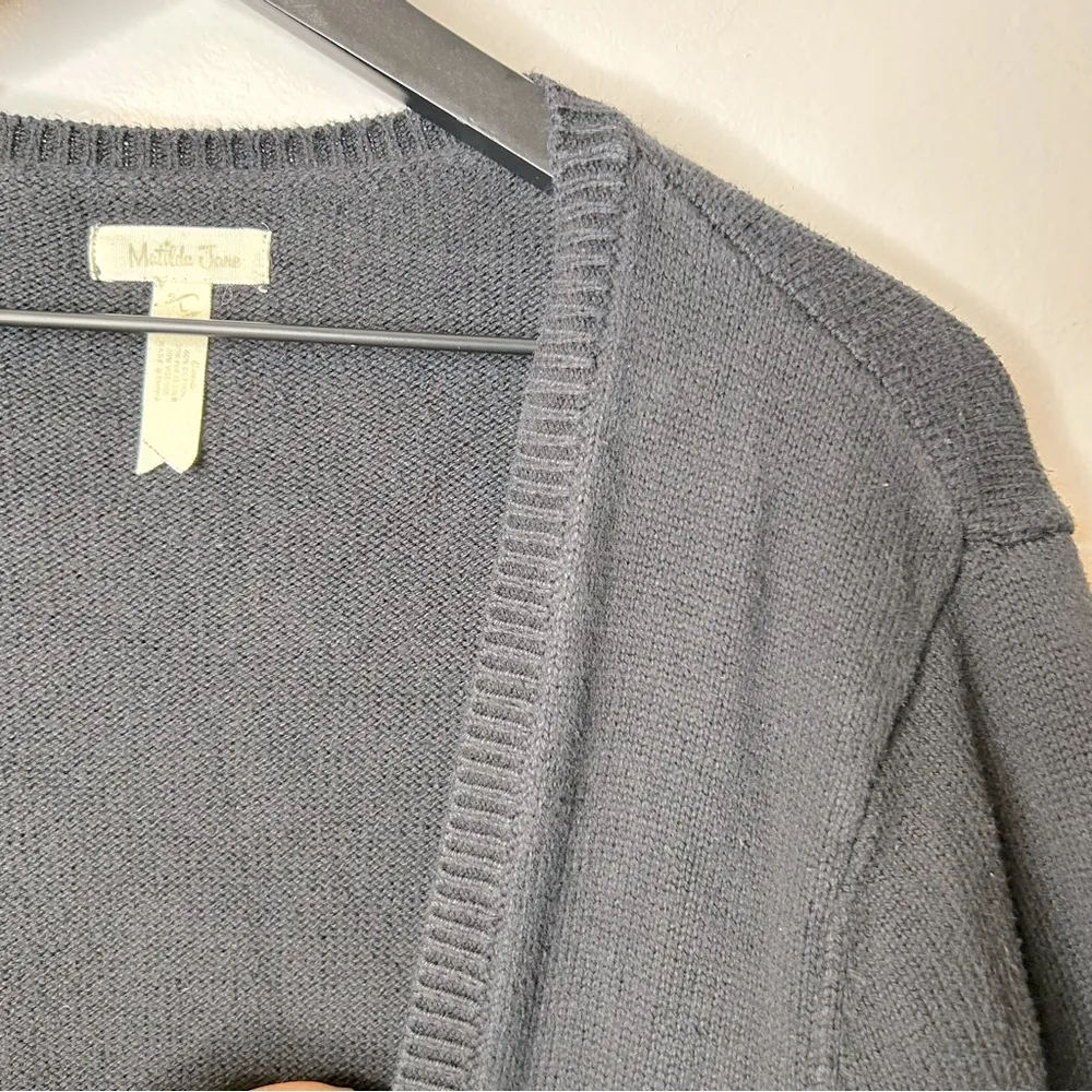 Matilda Jane Dark As Night Open Black Cardigan With Lace Ruffles Size L - Image 4