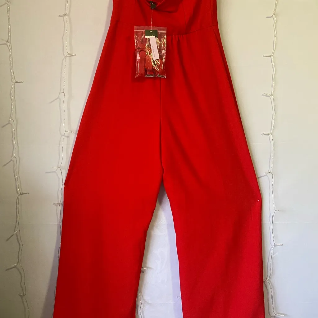 White House Black Market Vibrant Red Jumpsuit - Image 5
