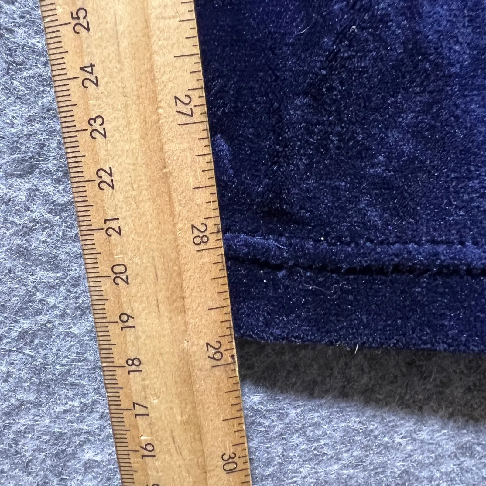 Gloria Vanderbilt Navy Blue Velour Flare Lounge Pants Drawstring Size Medium - Image 3