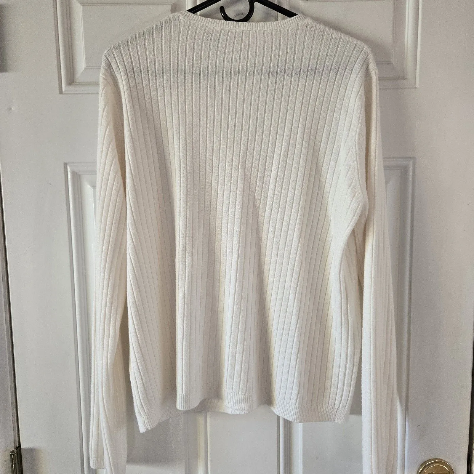 Vintage Willow Bay 2 Piece Sweater Set XL 18 White Cable Knit Cardigan & TankTop - Image 5