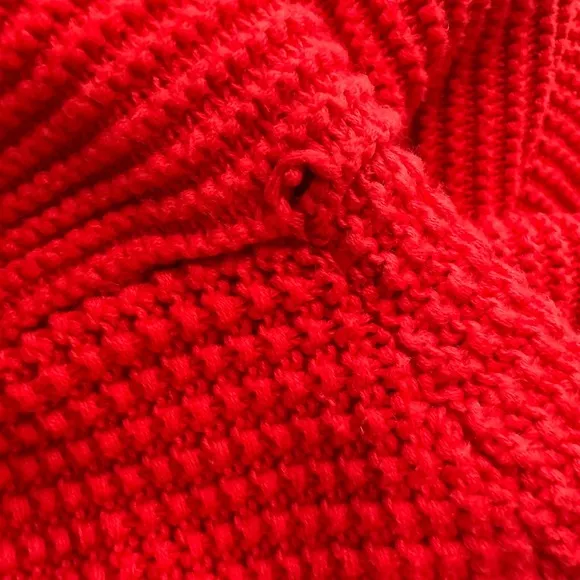 Orvis Red Cotton Knit Roll Neck Pullover Sweater‎ Womens Size L - Image 9