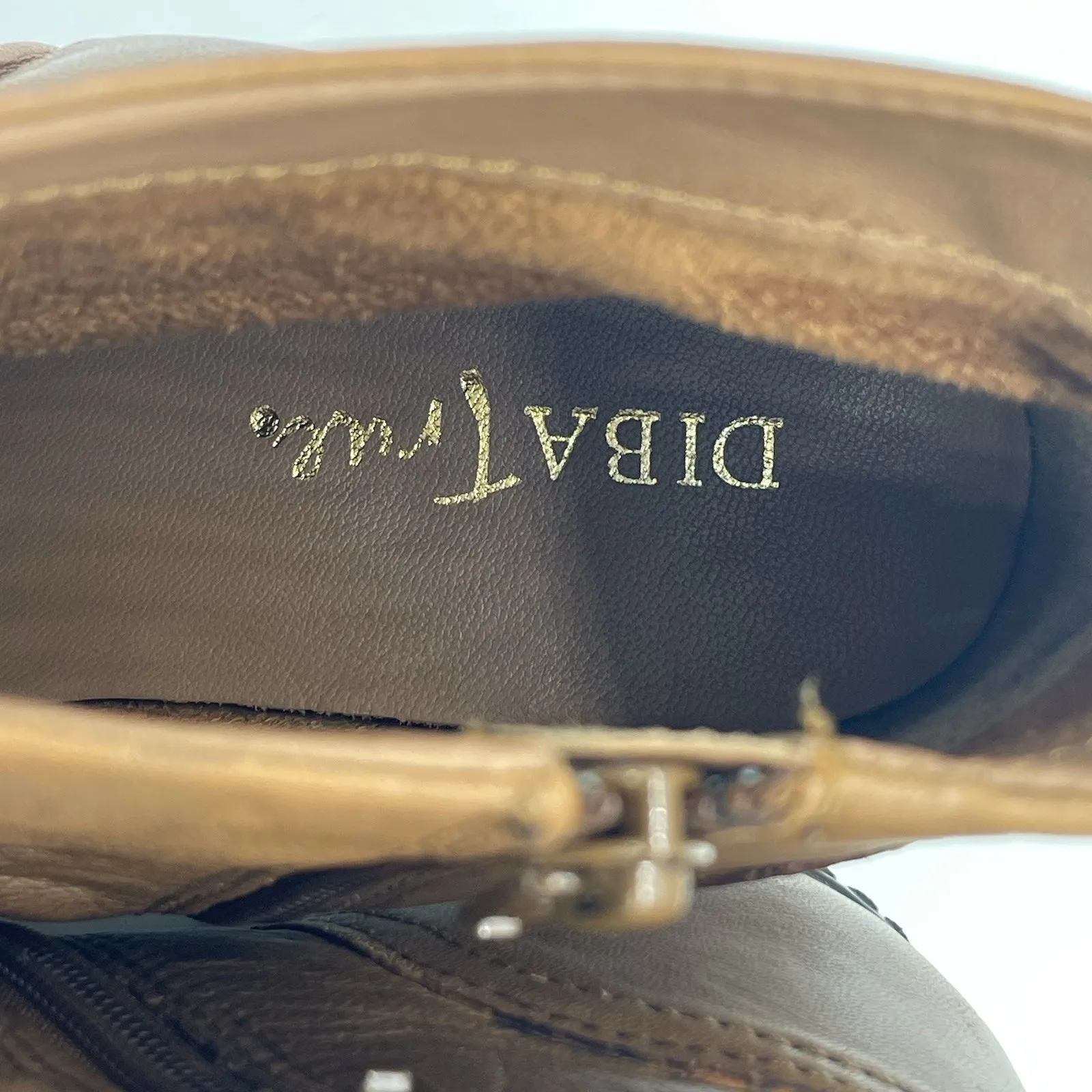 Diba True Womens 8 Booties Next Day Wedge Platform Brown Leather Soft Side Zip - Image 14