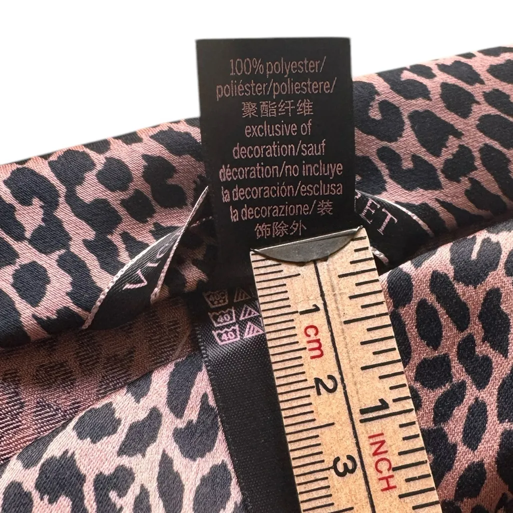 Victoria’s Secret Leopard Print Pink + Black Silky Satin Midi Slip Skirt XL NWT - Image 6