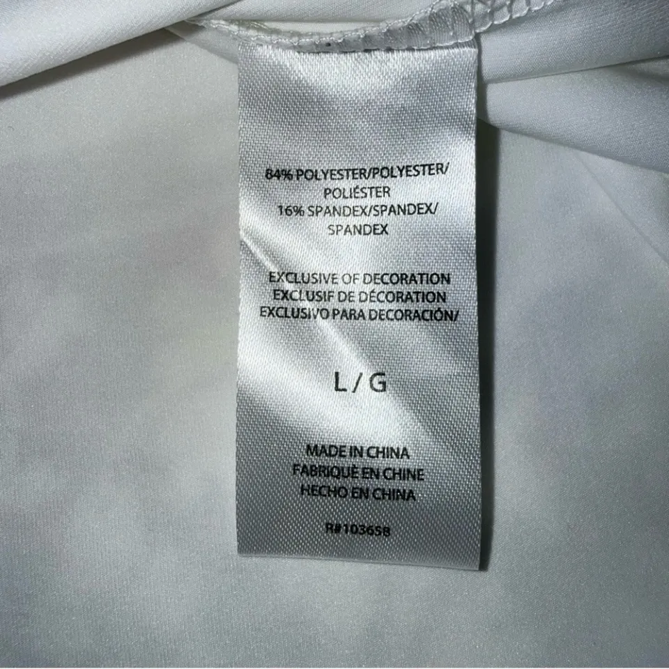 NEW Juicy Couture White Sport Short Sleeve Tee Rhinestone logo‎ size Large - Image 5