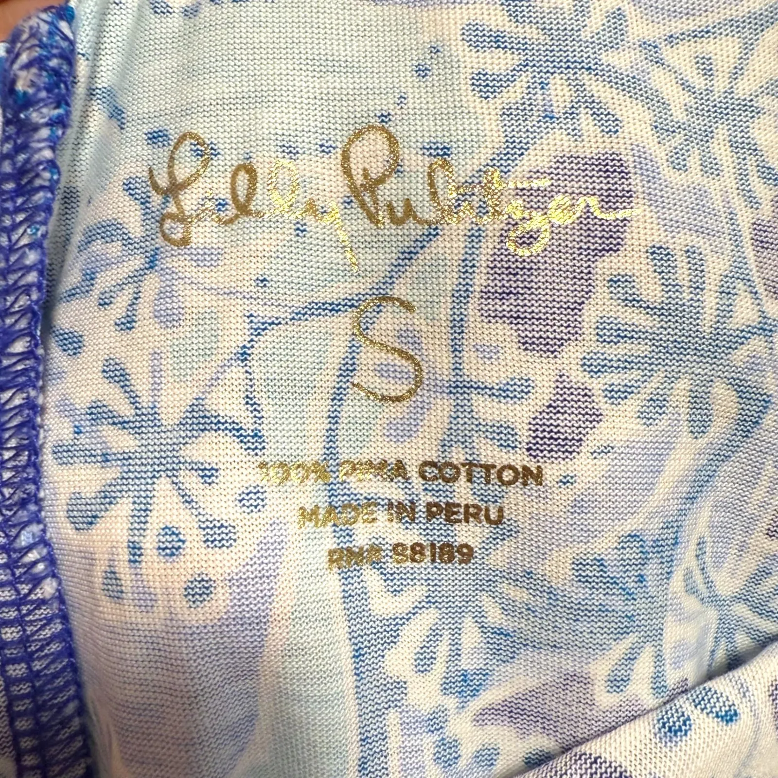 Lilly Pulitzer Kristen Dress Koalafications Royal Purple Floral Pima Size S - Image 4