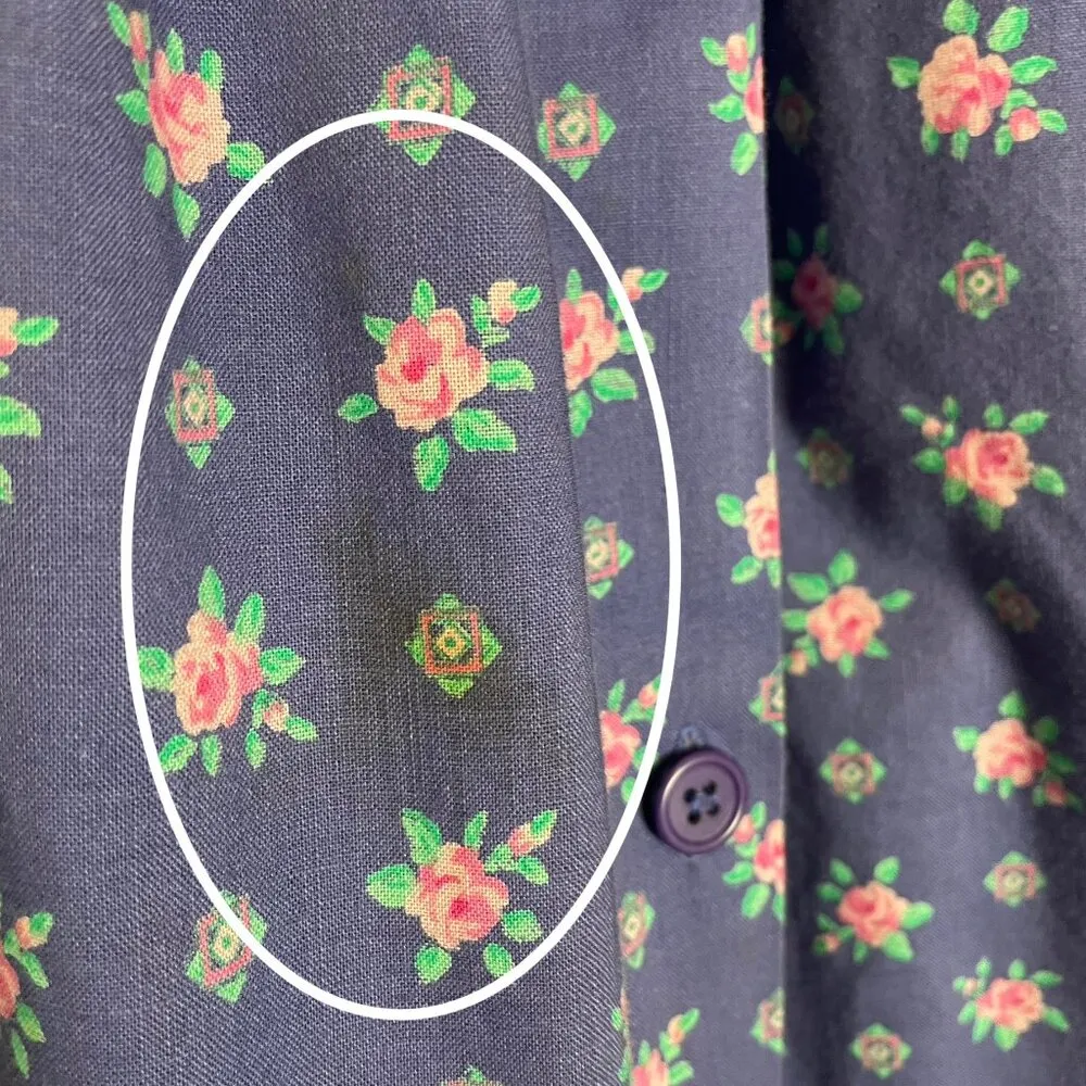 Vintage Floral Skirt Purple Midi Button - Image 9