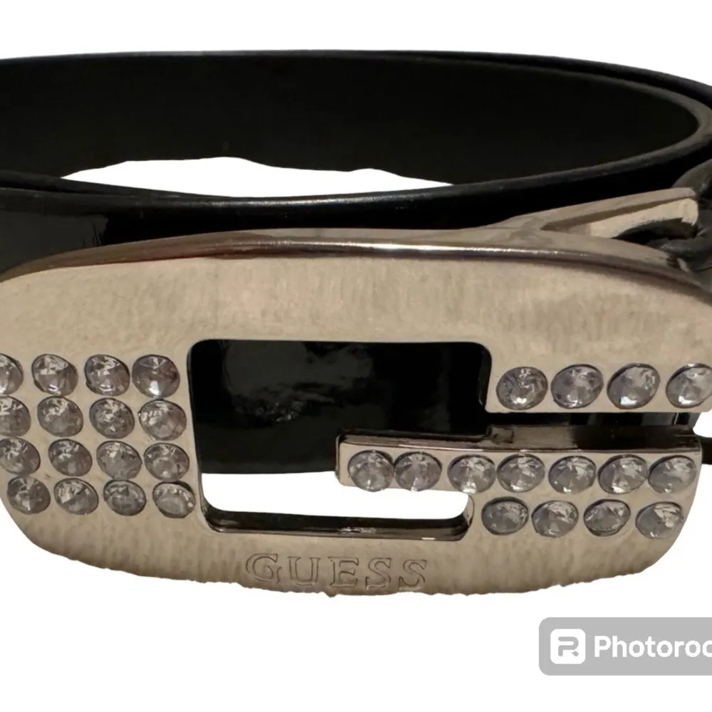 Rhinestone signature black belt unisex 2X - Image 2