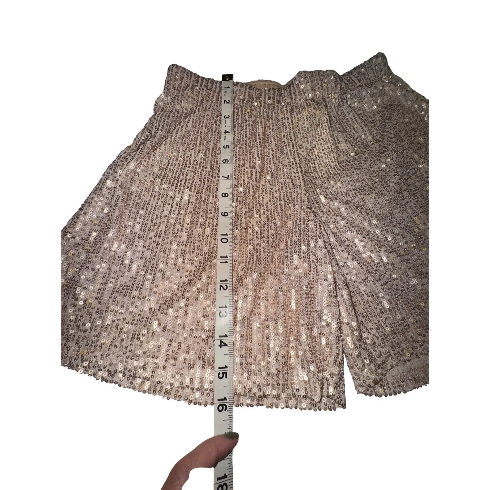 URBAN RENEWAL Sequin Shorts‎ Gold Metallic Sparkle Festival Party M M - Image 4