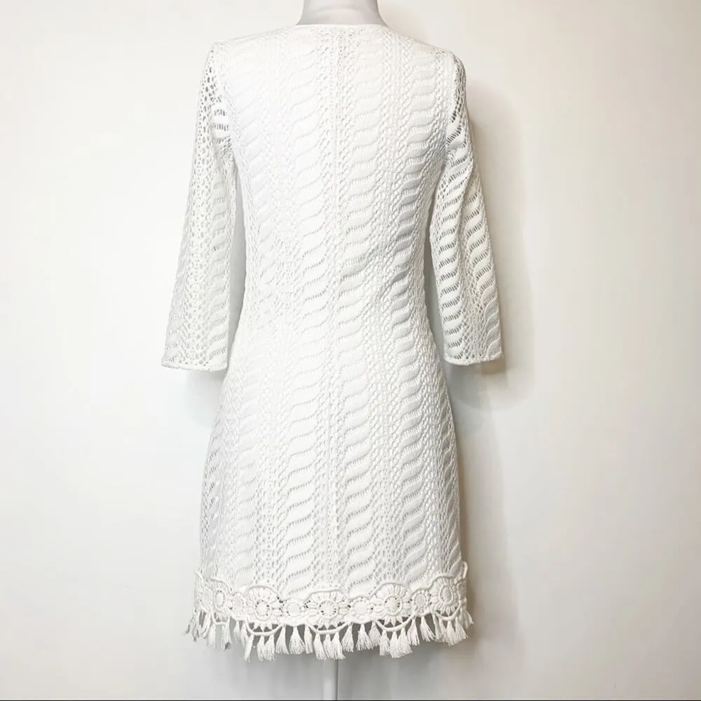 Lilly Pulitzer Seminole crochet lace dress white sz XS - Image 5
