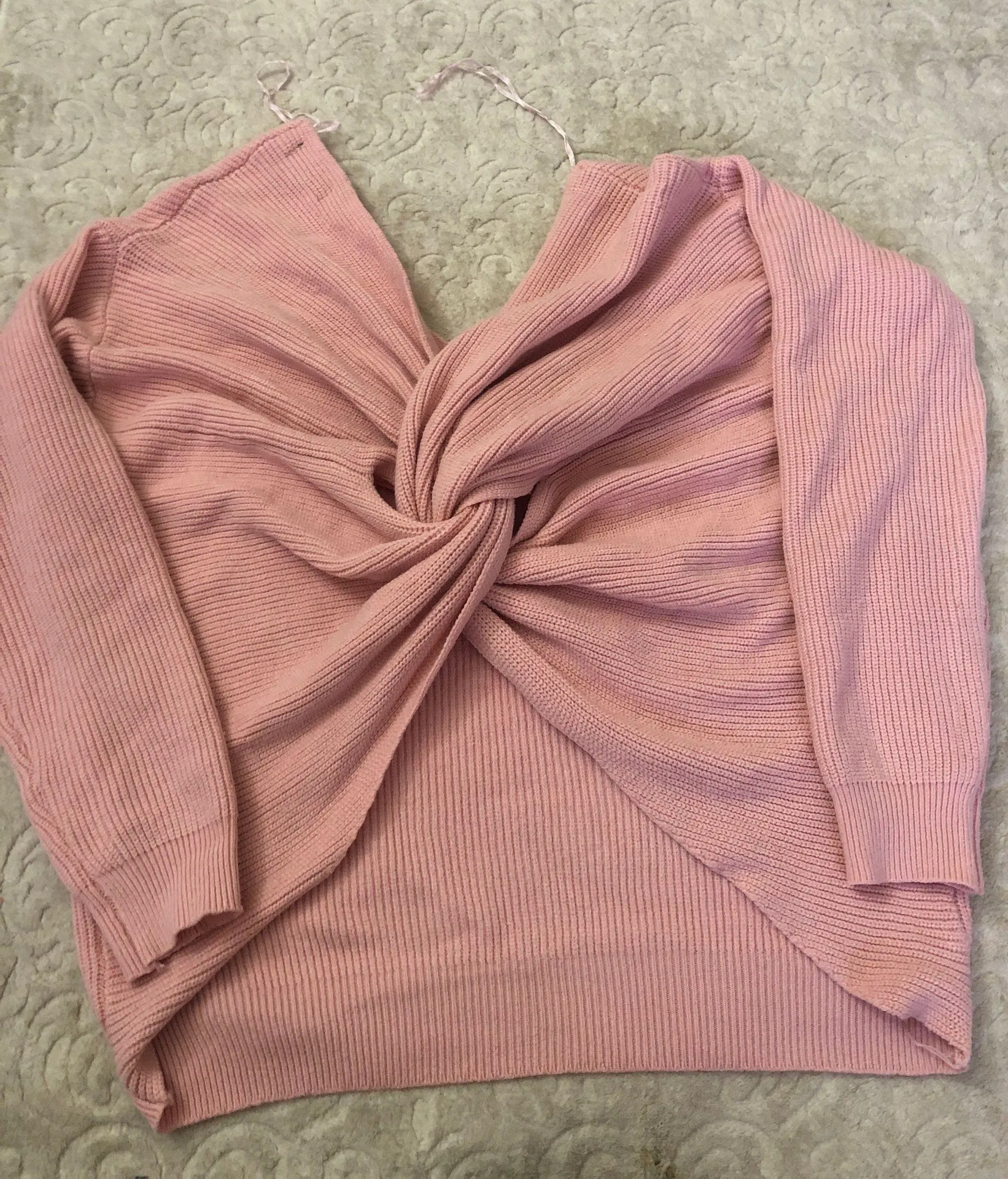 Cross Over Knitted Sweater Pink Size L - Image 2