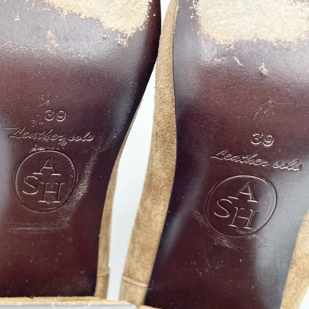 ASH Joy Block Heeled Ankle Boots Light Brown Suede Leather Women's Size 39 / 8 - Image 9