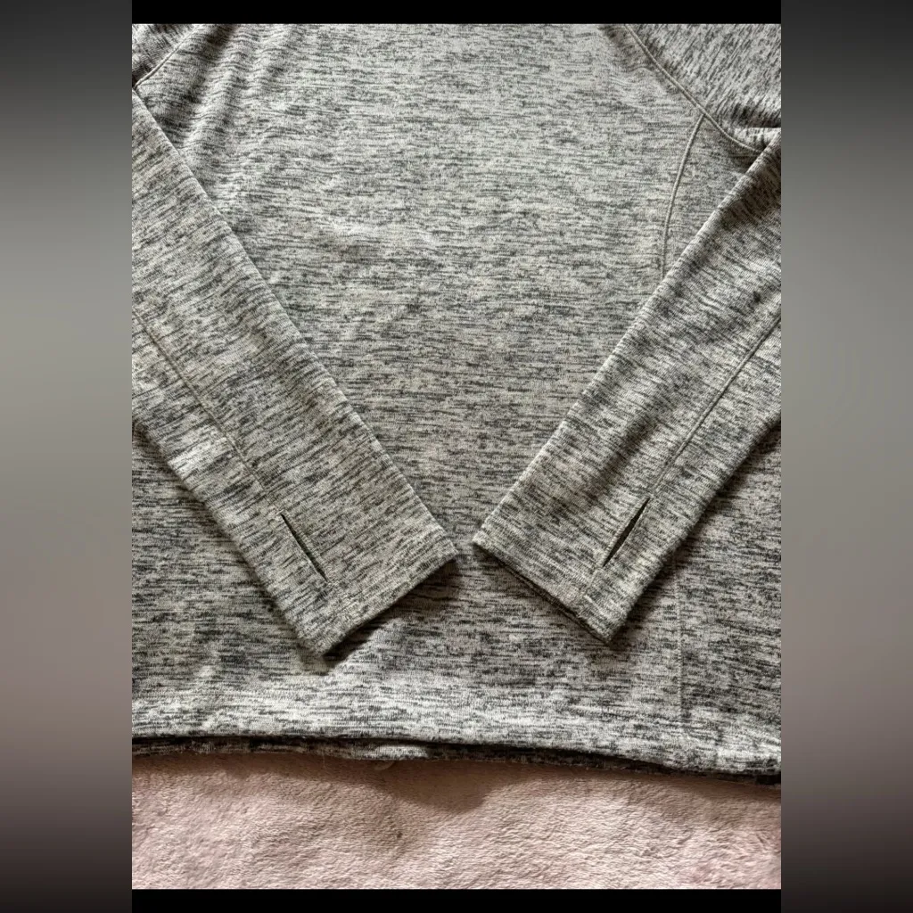 Athleta Women’s Blissful Cowl‎ neck Hoodie Drawstring Waist Heather Grey Size S - Image 4