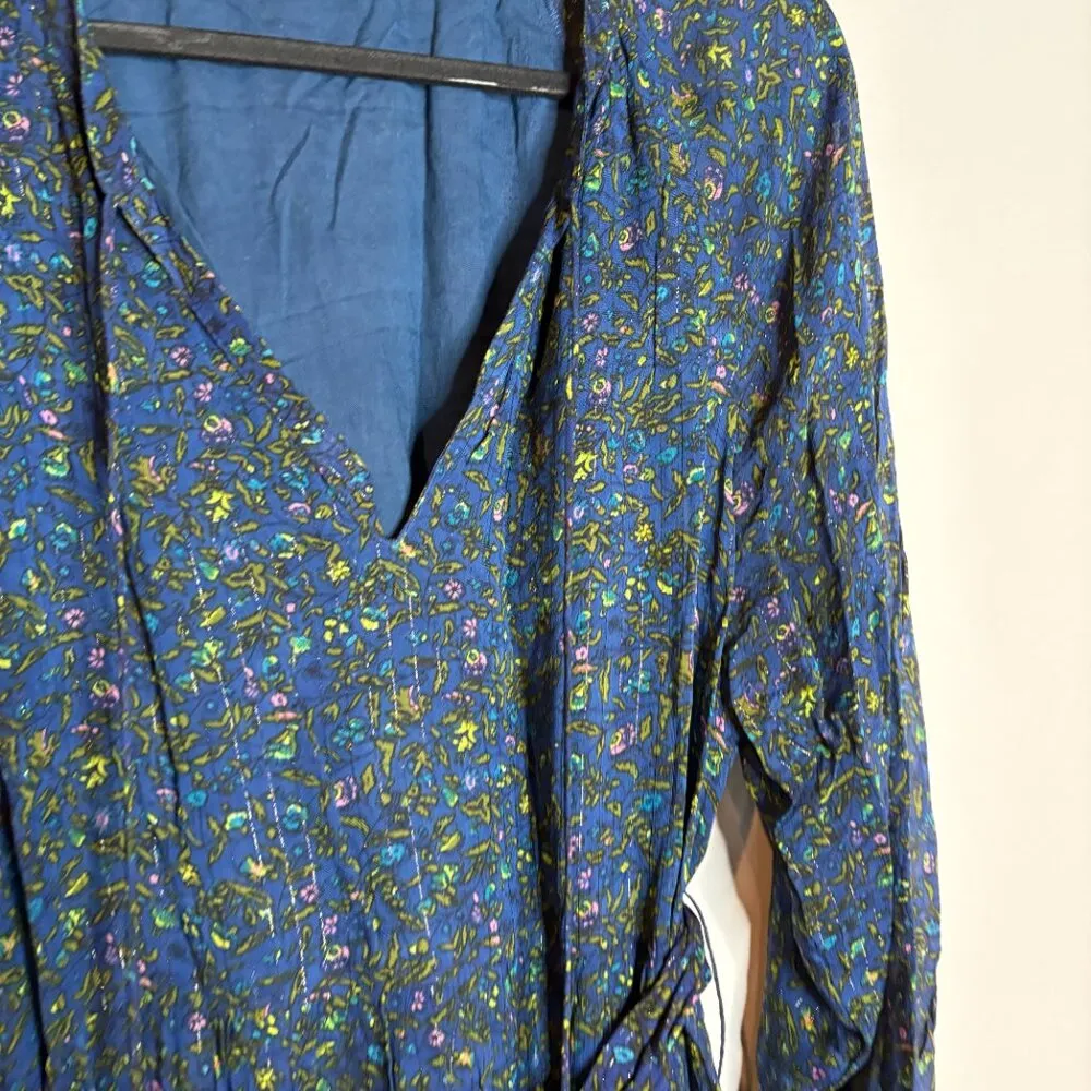 Karina Grimaldi blue patterned long sleeve dress - Image 2