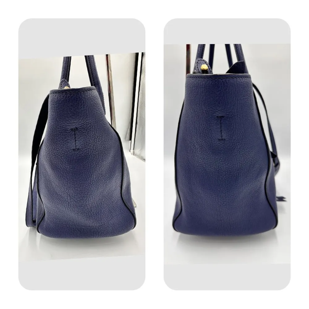 MIU MIU
 Mid blue Madras leather  2 way tote - Image 9