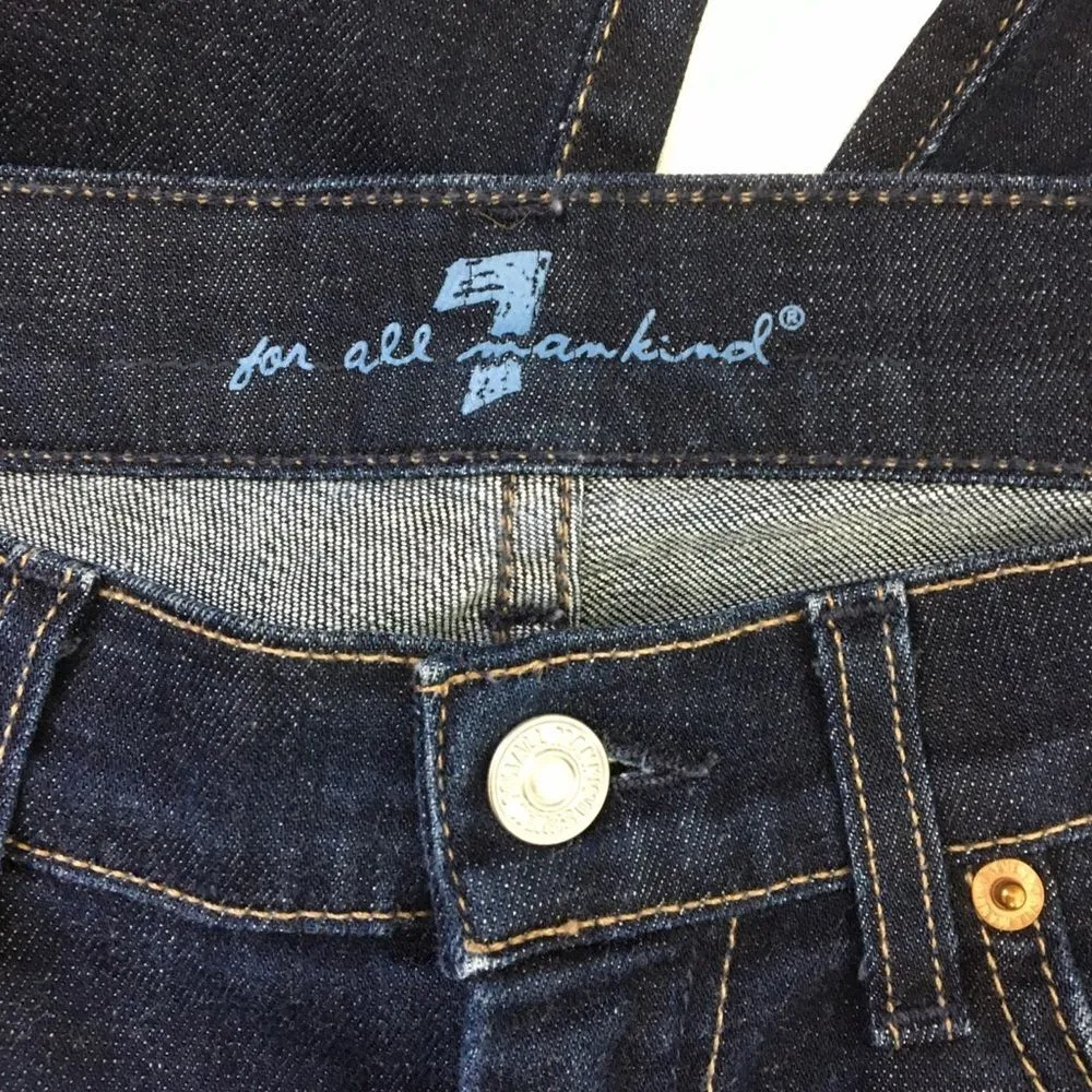 7FAMK 7 For All Mankind Dojo Blue Cropped Flair Jeans 28 - Image 6