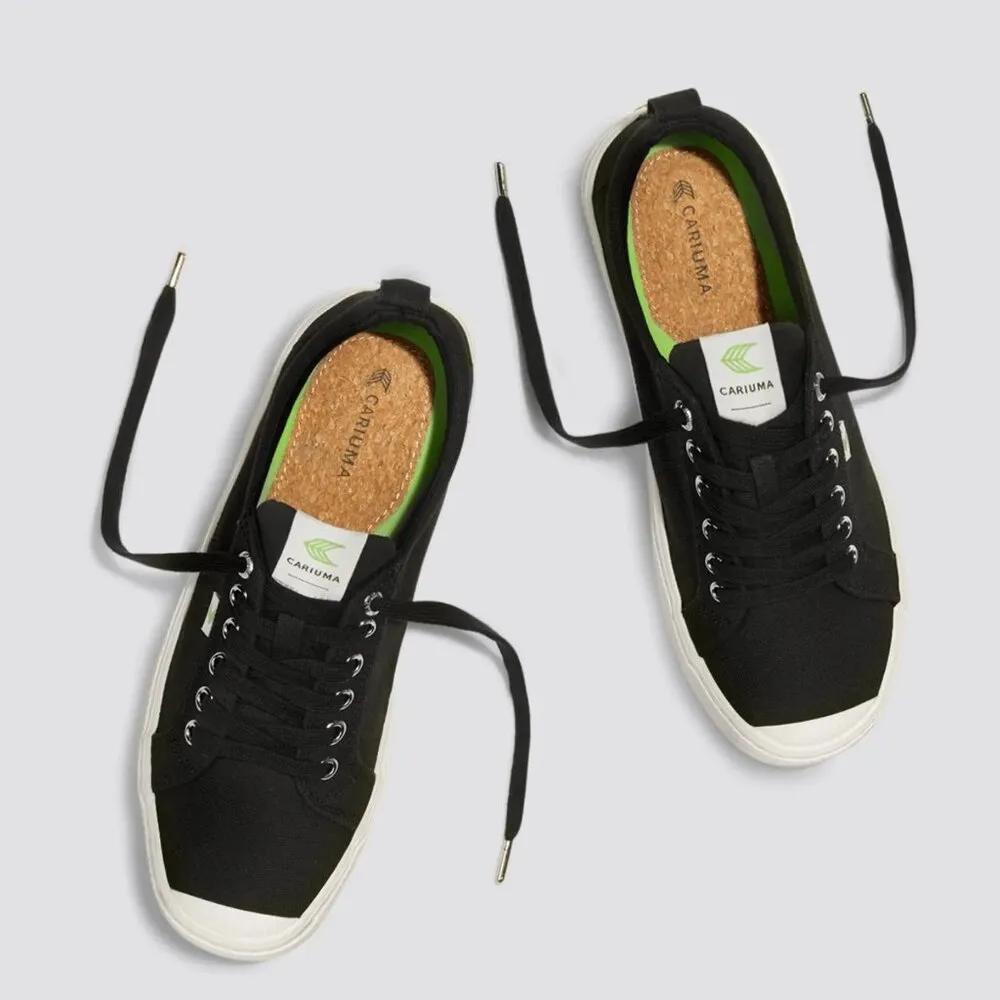Cariuma OCA Low Canvas Sneakers Lace Up Organic Cotton in Black White Women's 8 - Image 10