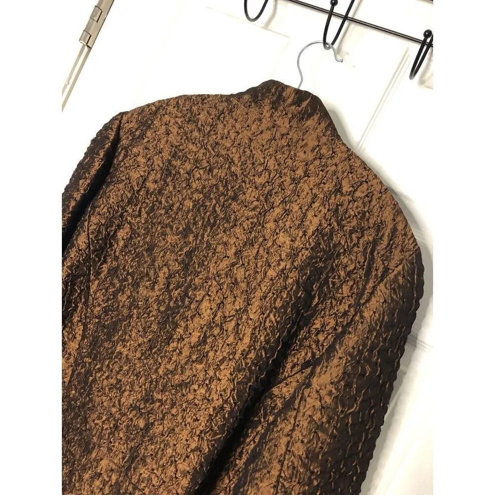 coldwater creek jacket medium Quilted Bronze Casual Lightweight Button Down - Image 4