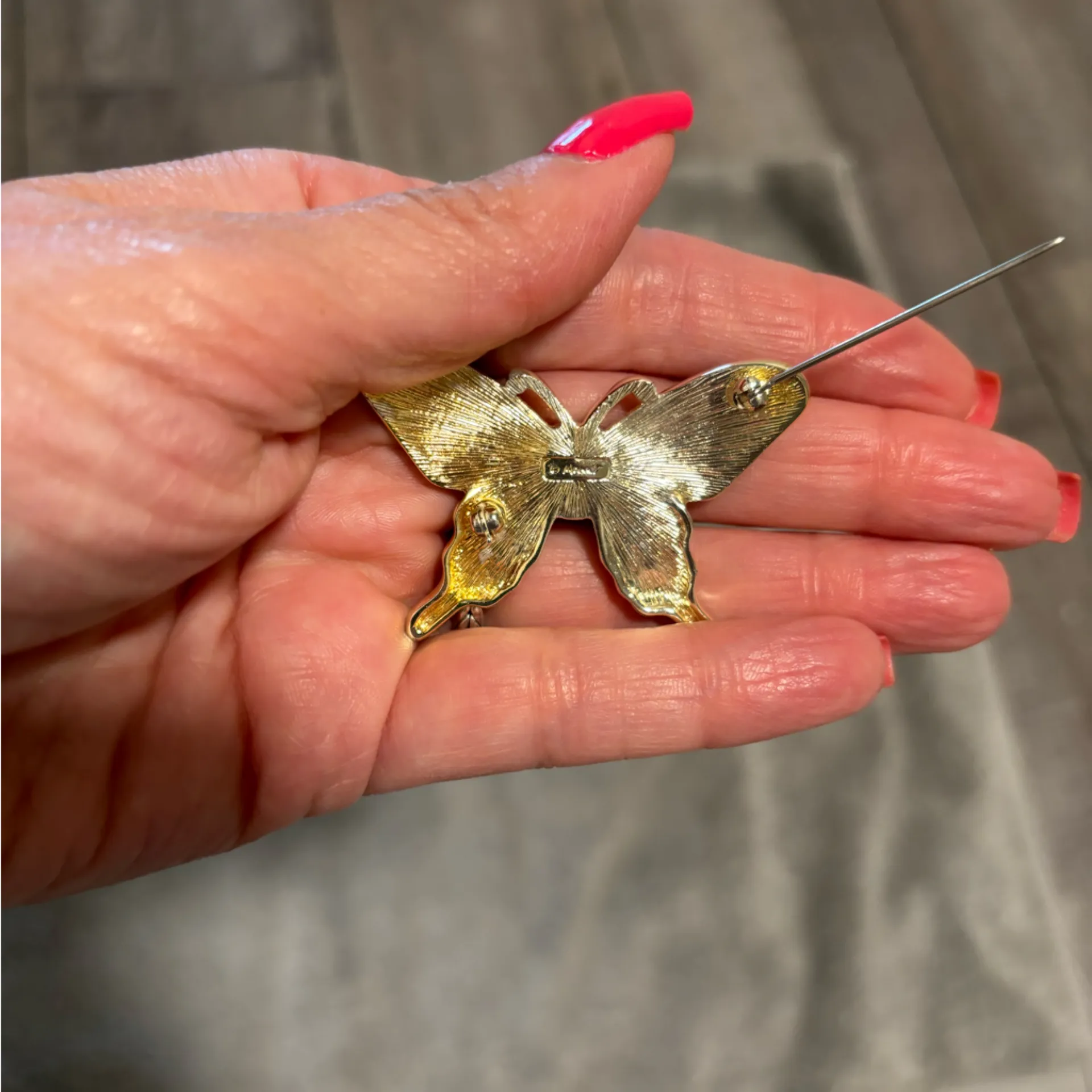 Monet  Vintage Butterfly Brooch - Image 9