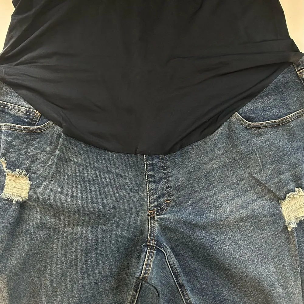Time And Tru Distressed Maternity Jeans Size XXL Blue - Image 3