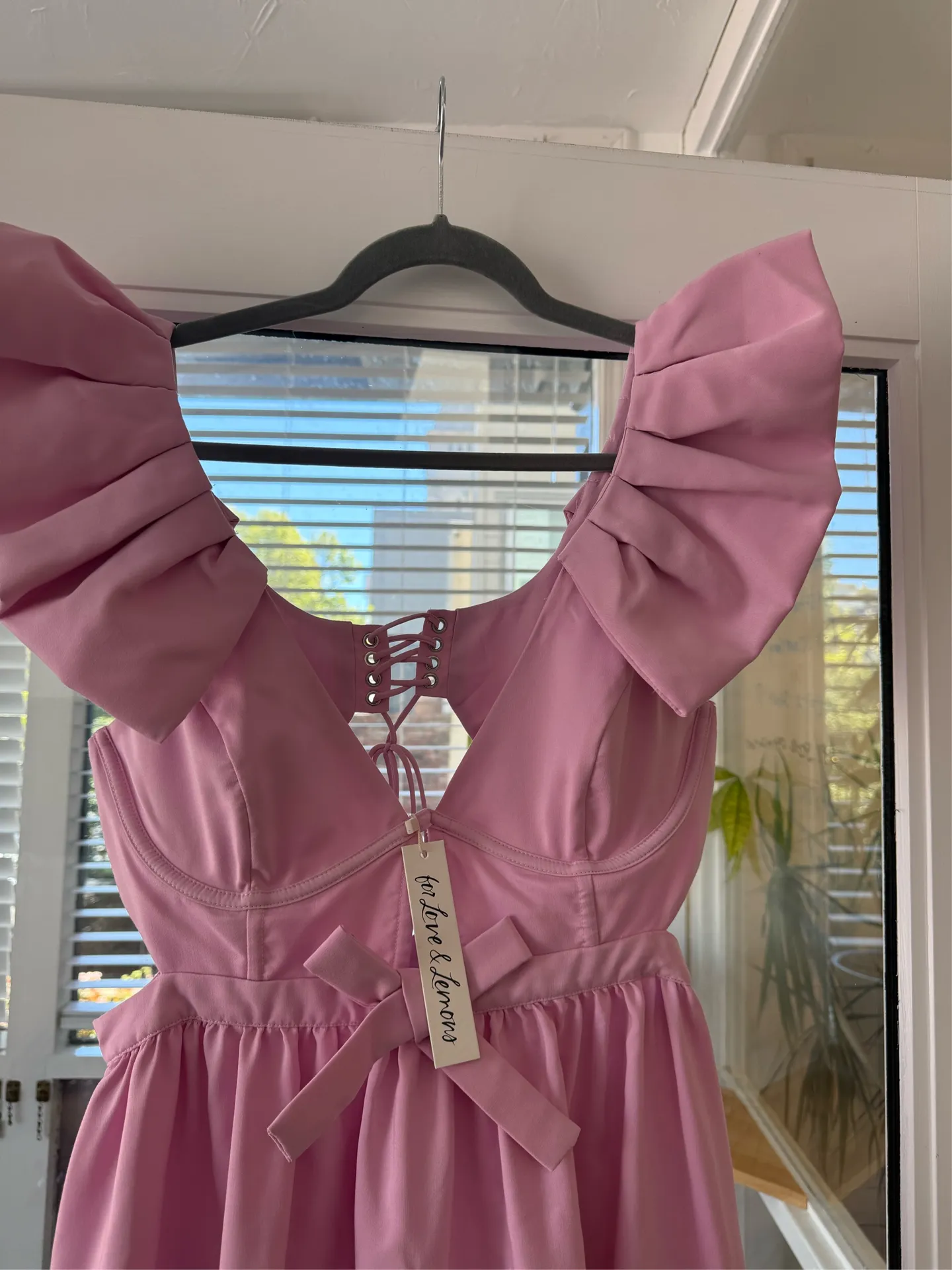 For Love & Lemons Dress Miriam Maxi Pink - Image 5