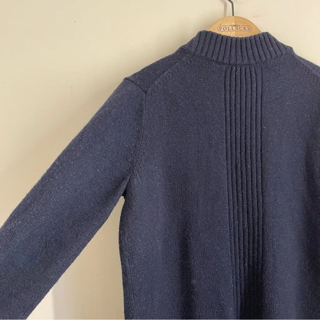Boden Wool Alpaca Blend Open Front Cardigan Sweater Jacket Coatigan Navy size S Blue - Image 4