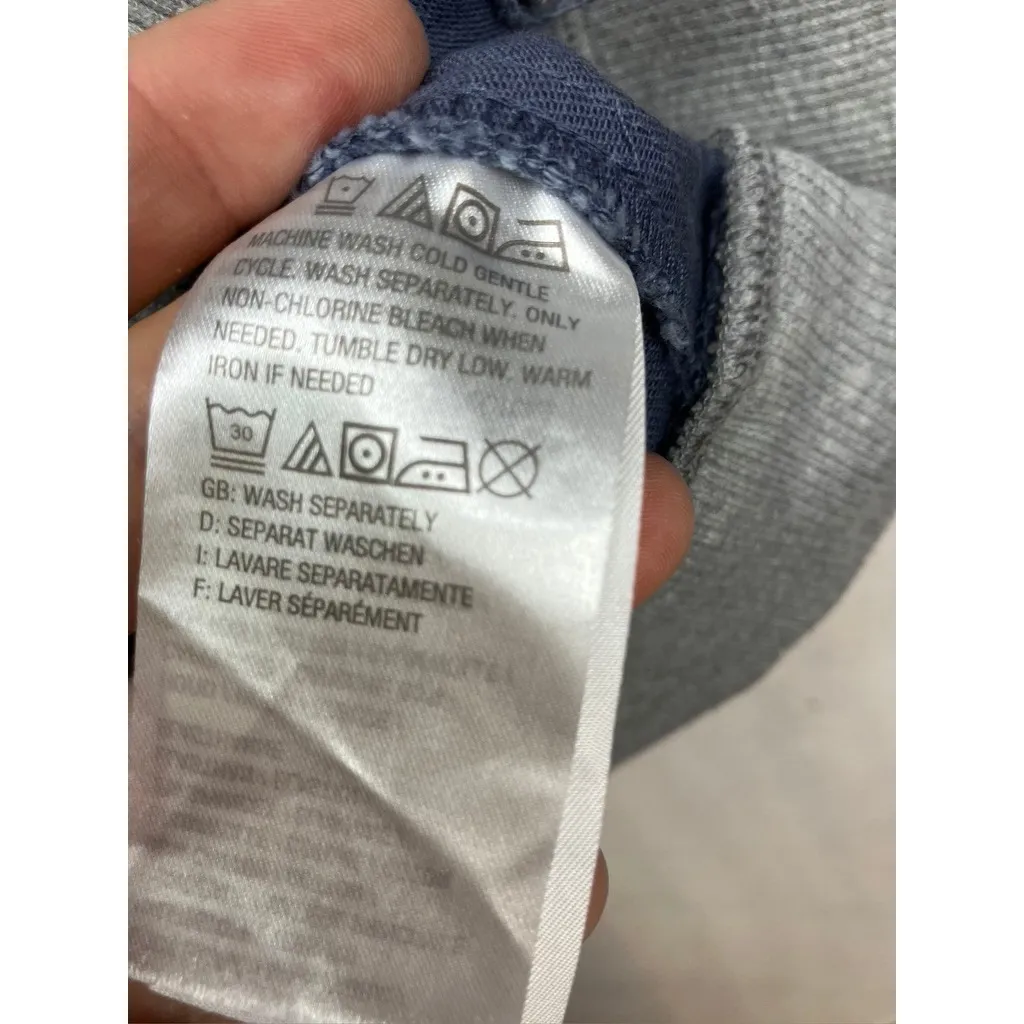 Peace Love World Hoodie Jacket Denim Vest Combo Grey Blue Womens Size S - Image 8