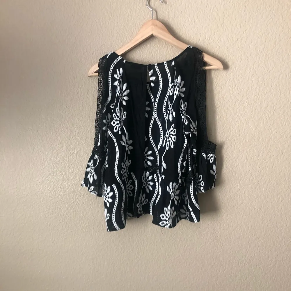 Abbeline cold shoulder embroidered open back top - Image 95