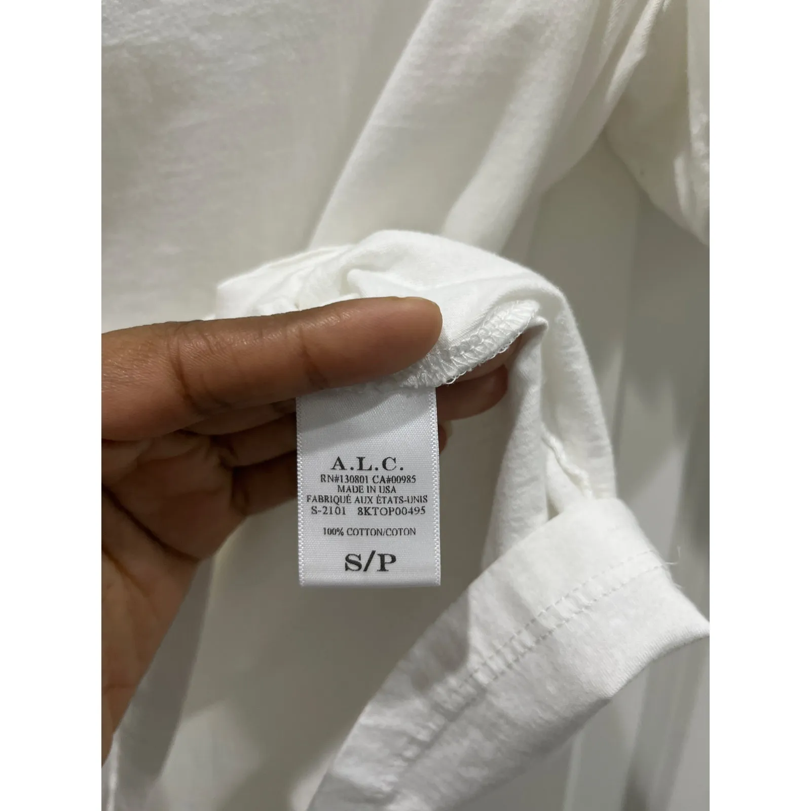 A.L.C. Women's White Cassandra Puff Sleeve Cotton T-Shirt Top Size S - Image 6