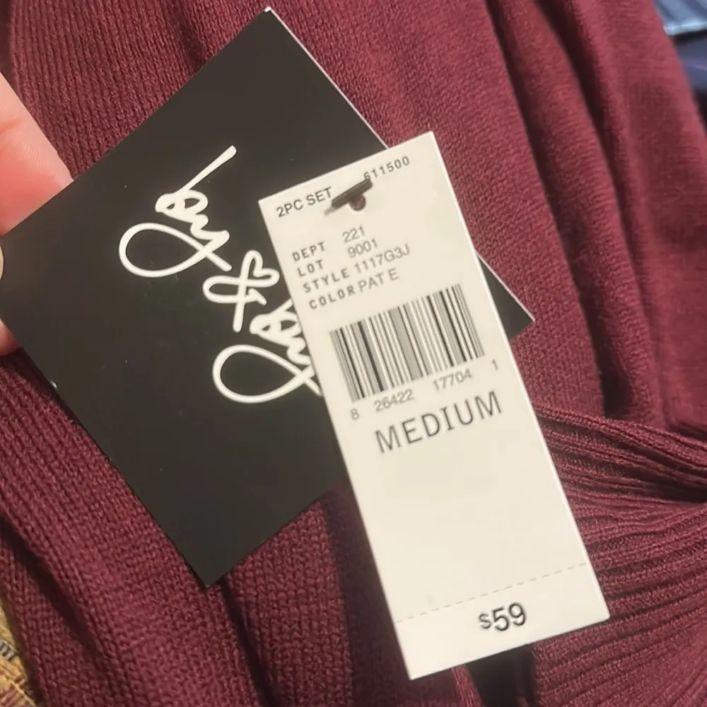 By & By Long Sleeve Knit Ribbed Mini Sweater‎ Dress Burgundy NWT Medium #1117G3J Red - Image 8