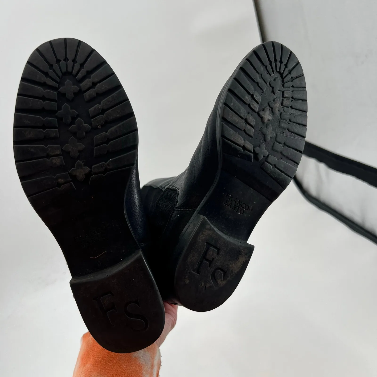 Franco Sarto Tahini Black Leather Women's Fashion Riding Knee Boots size 6.5 - Image 8