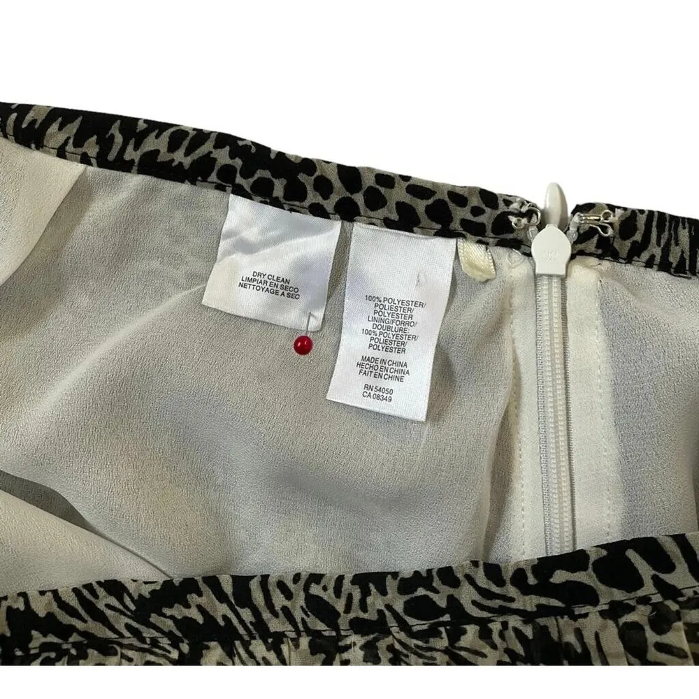 Jones New York Women Size 10 Animal Print Pleated Chiffon Skirt 20-891 - Image 4