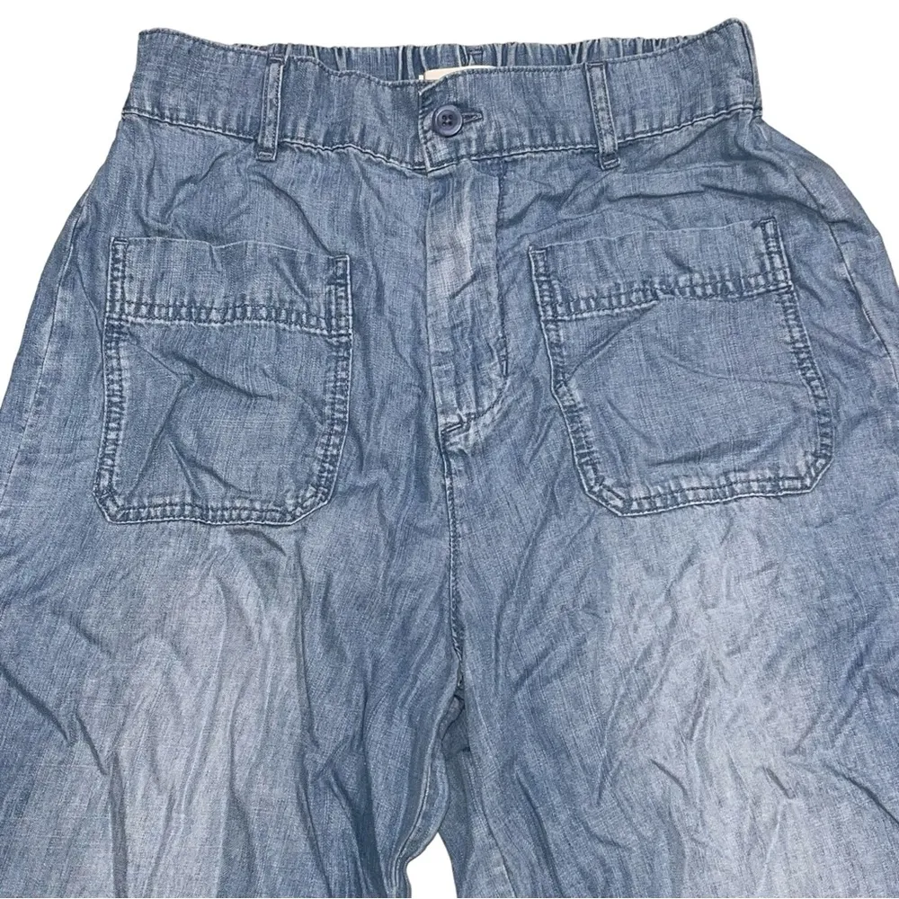 Cloth & Stone Women's Wide Leg Light Wash Chambray Breezy Pants size XS - Image 7