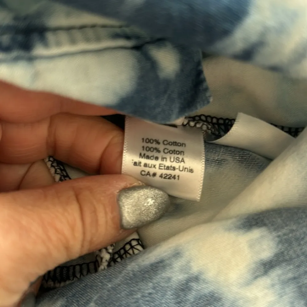 Stark X Tie Dye Denim Button Down Ruffle Dress Size M - Image 11