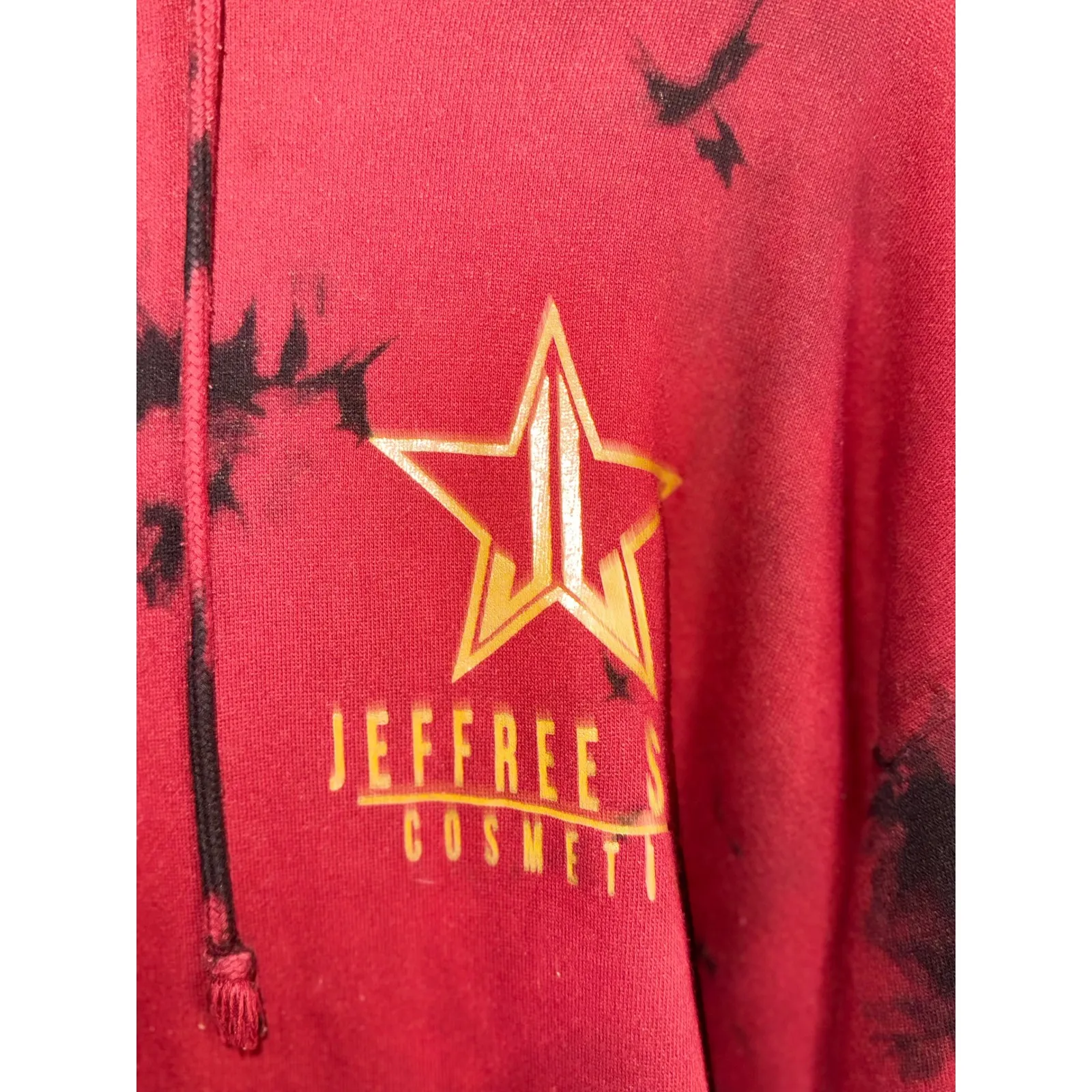 Jeffree Star Cosmetics Red Black Tie Dye Hoodie Size L - Image 2
