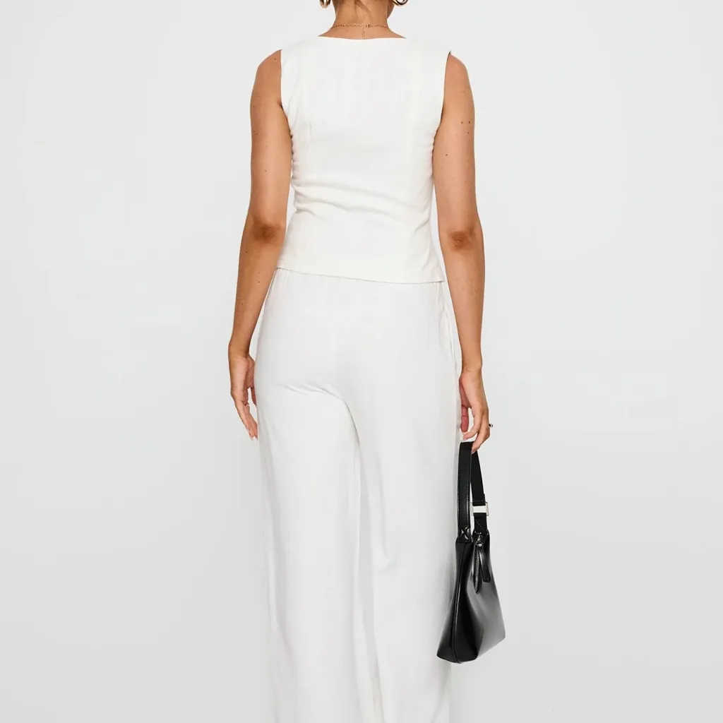 Parklea Linen Blend Pants White - Image 2