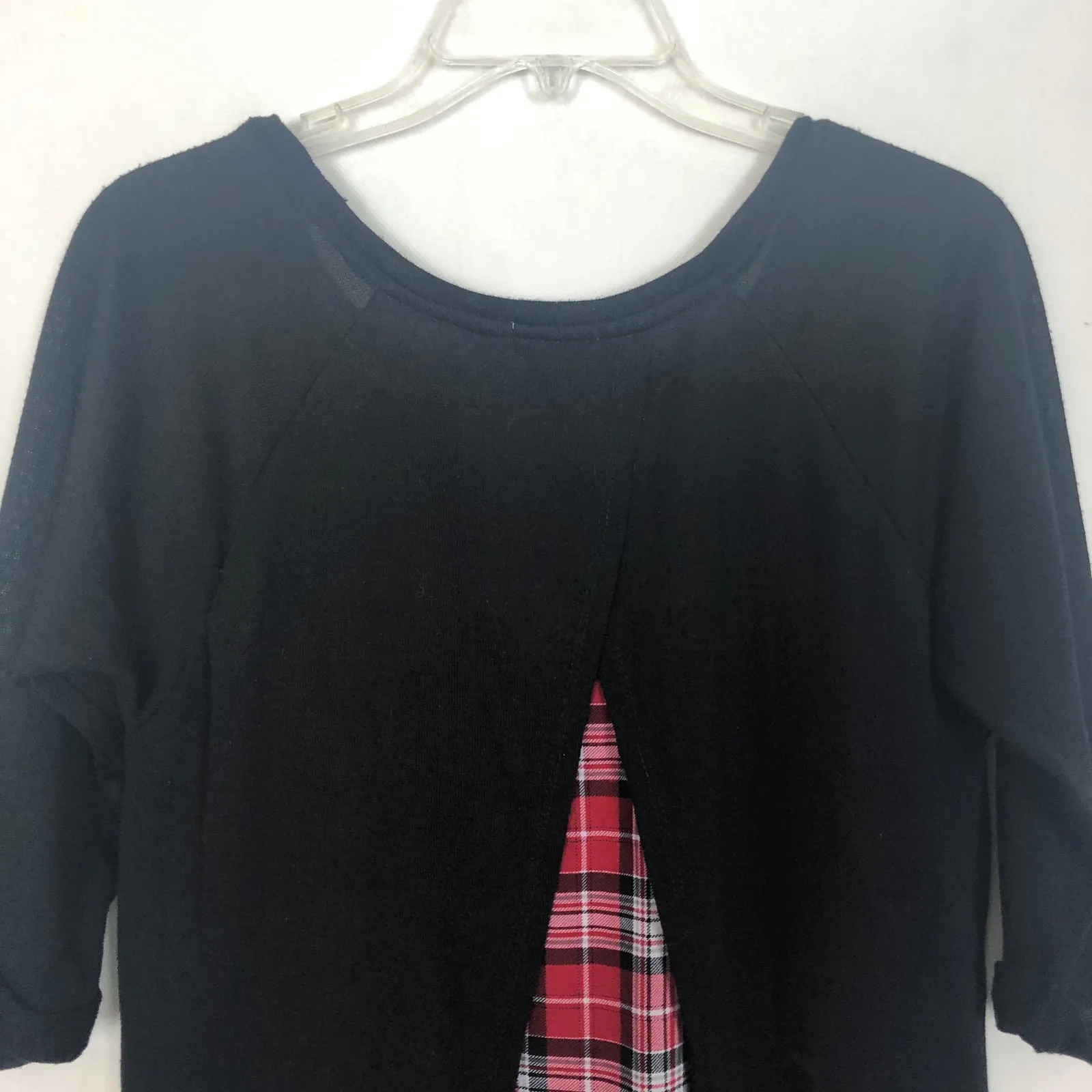 Bongo 3/4 Sleeve Black Open Back Sweater - Image 7