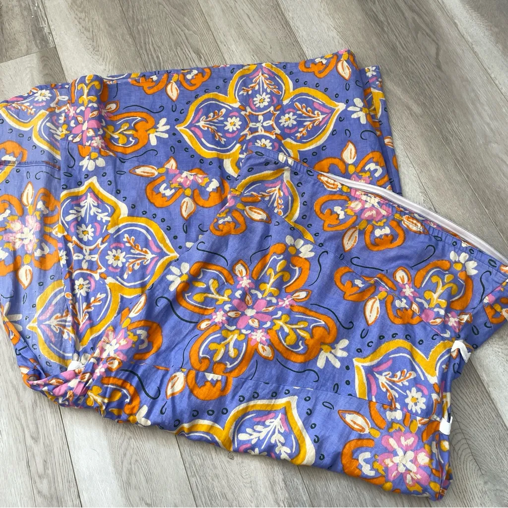 Asos Strapless Dress tile printed rikrak womens Purple size 14 party resortwear - Image 5