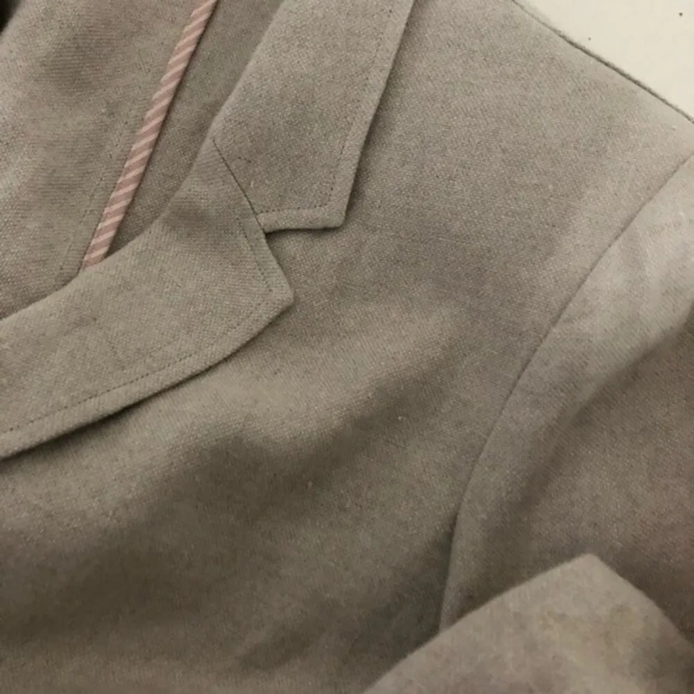 PERUVIAN CONNECTION Linen Blazer Jacket Beige Size 12 - Image 8