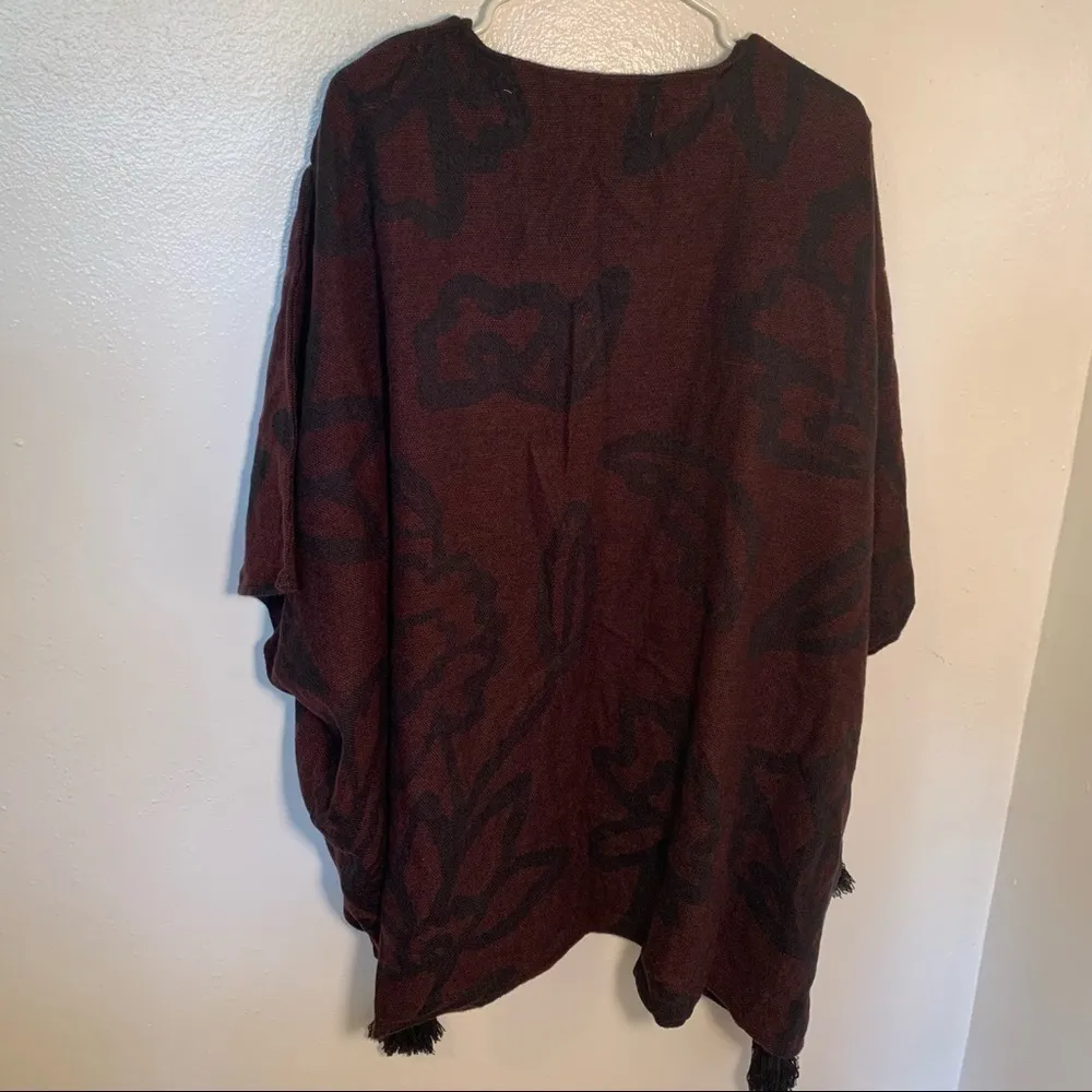 Cleobella Sevigny Capelet Poncho Cape Sweater Burgundy - Image 9