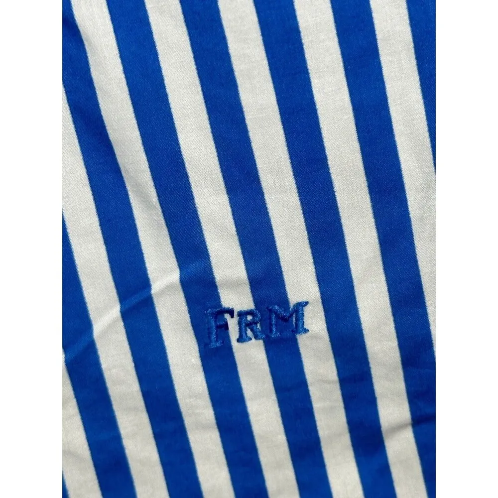 Frame Women's Blue Stripe Organic Cotton Boxer Shorts Size XS NEW MSRP $229 - Image 3