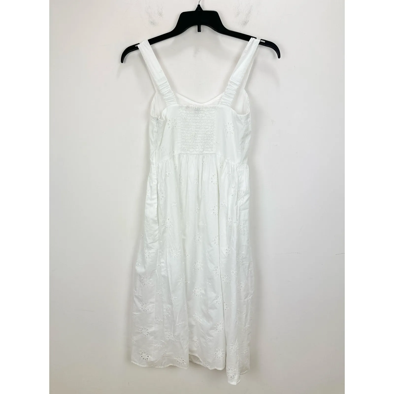 NEW J.Crew Eyelet Midi Dress Cotton Cottagecore Pockets Retro A Line White US 6 - Image 6