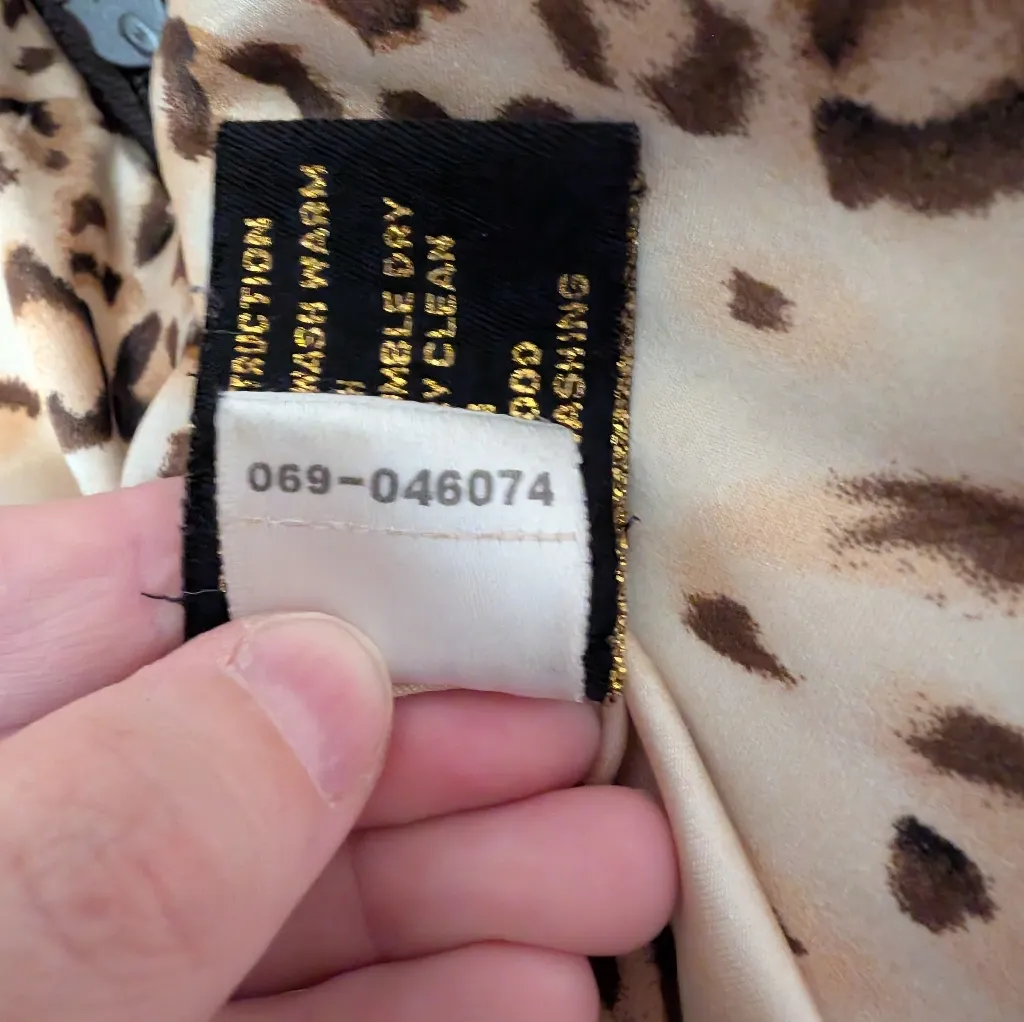 Y2K Baby Phat Convertible Puffer Jacket Women's Large Animal Print/Brown - Image 9