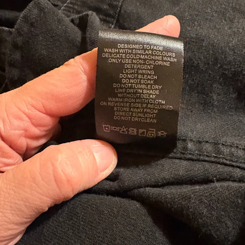 Aje Lola Denim Mini Dress in Black Size 10 - Image 13