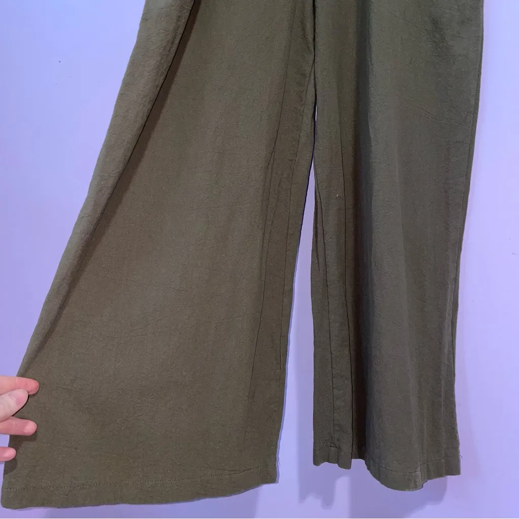 Brown Wide Leg Cotton Overalls Jumpsuit Women M Boho Minimalist Lagom Casual Size M - Image 3