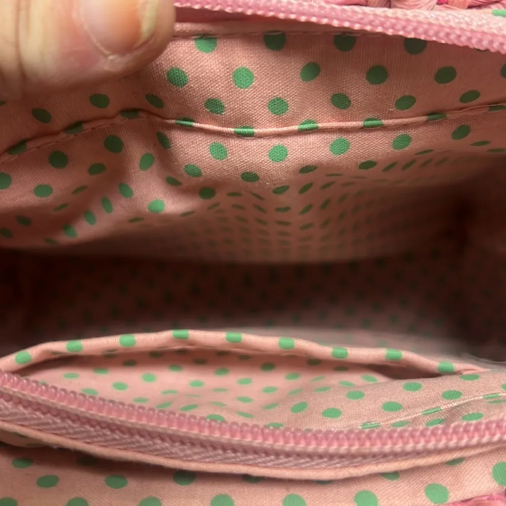 Vintage pink straw wicker square bag - Image 6