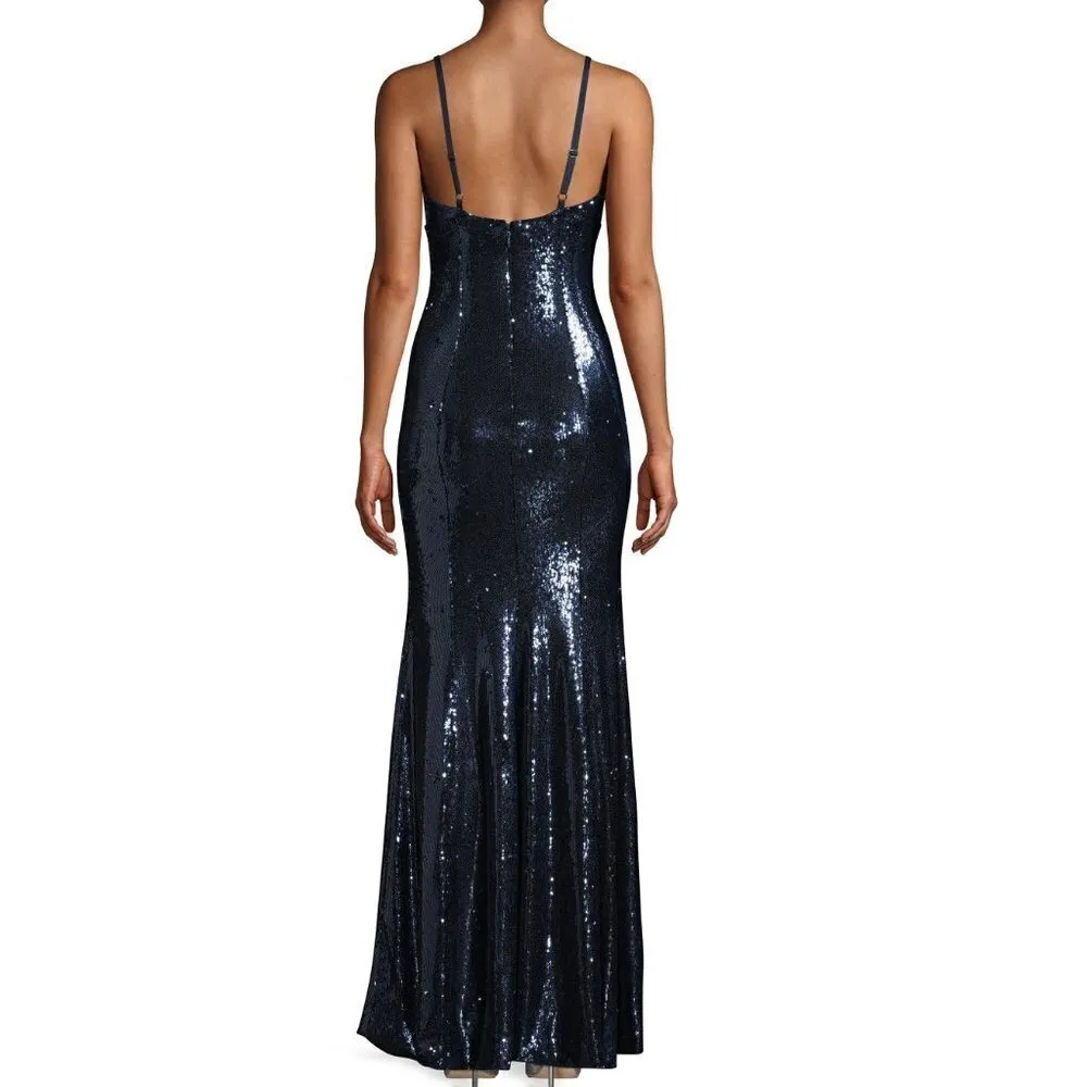 DRESS THE POPULATION Alejandra Sequin Mermaid Gown in Night Sky Size X-Large - Image 12